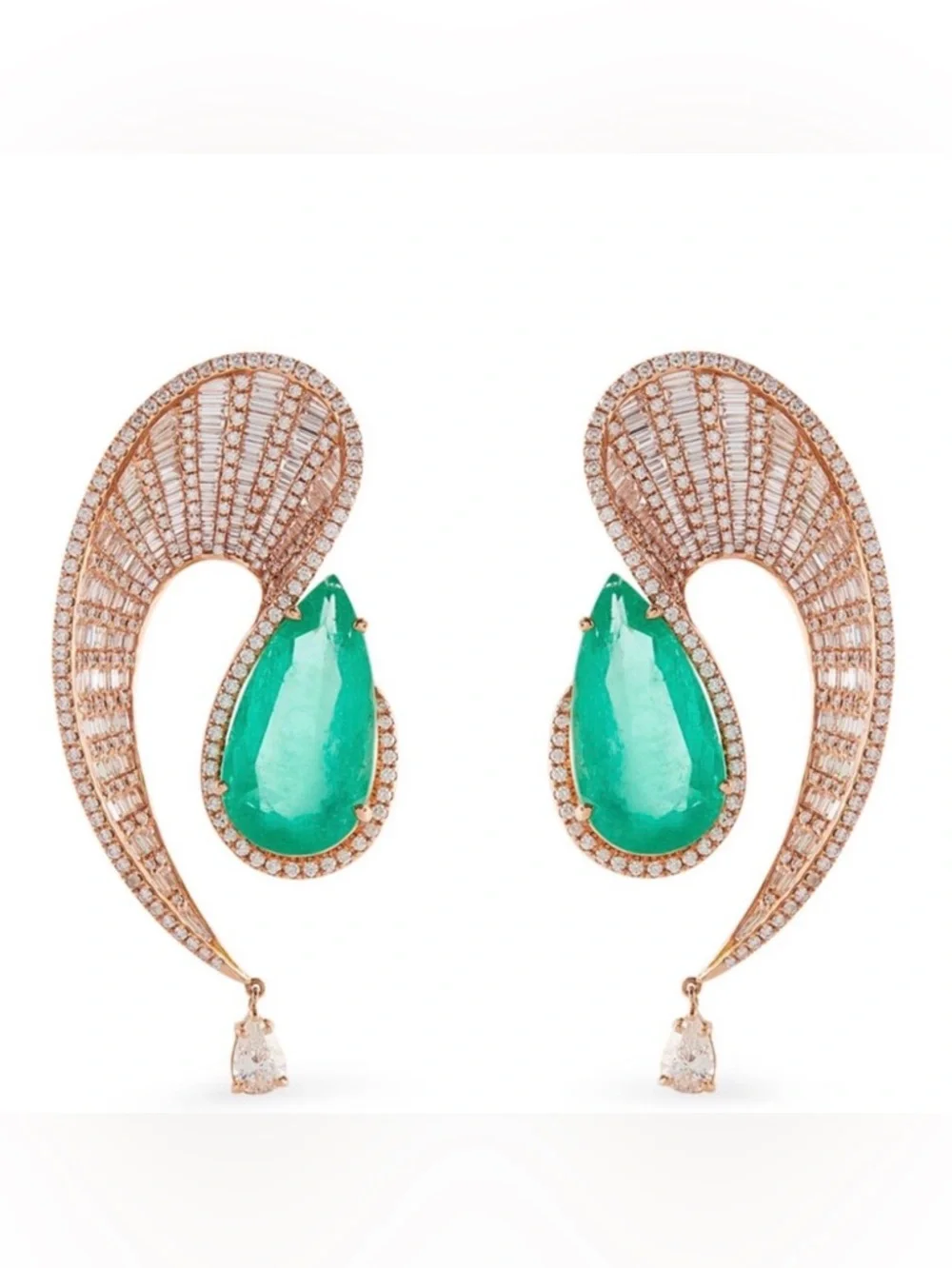 18k Emerald Talay Earrings - Picture 1 of 8